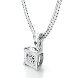 By Request 9ct White Gold 0.50cttw Princess Cut Diamond Solitaire Pendant