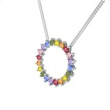 By Request 18ct White Gold Rainbow Sapphire Pendant
