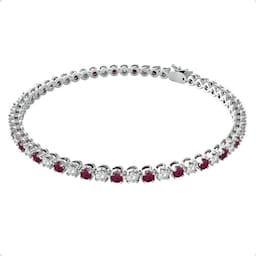 37893114 - 9ct White Gold Ruby 
Diamond 2.38cttw Line Bracelet
