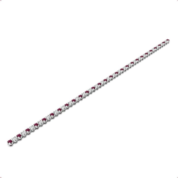 By Request 9ct White Gold Ruby & Diamond 2.38cttw Line Bracelet