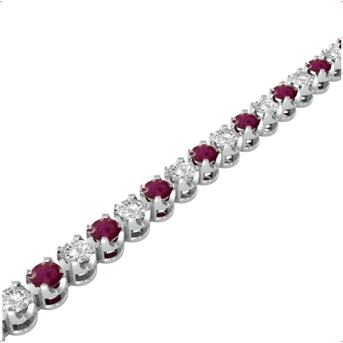 By Request 9ct White Gold Ruby & Diamond 2.38cttw Line Bracelet