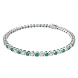 By Request 18ct White Gold Emerald & Diamond 2.38cttw Line Bracelet