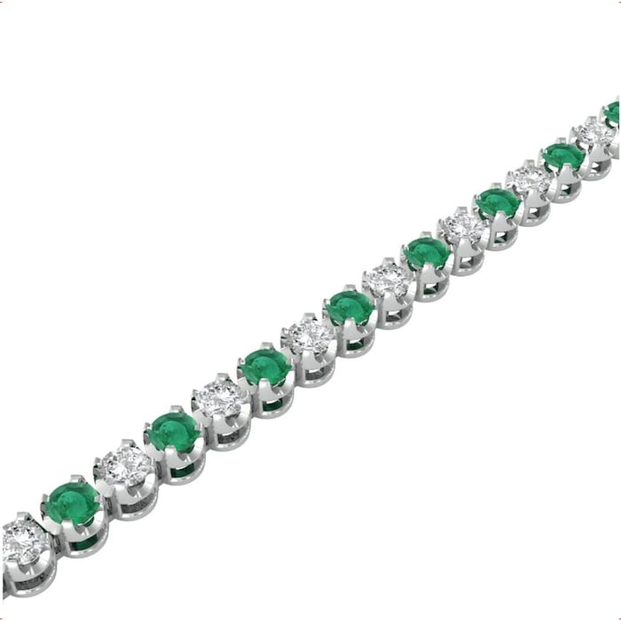 By Request 18ct White Gold Emerald & Diamond 2.38cttw Line Bracelet