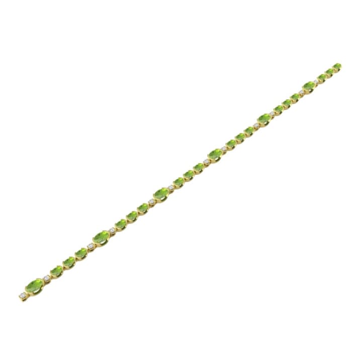 By Request 9ct Yellow Gold Peridot & Diamond 0.36cttw Bracelet