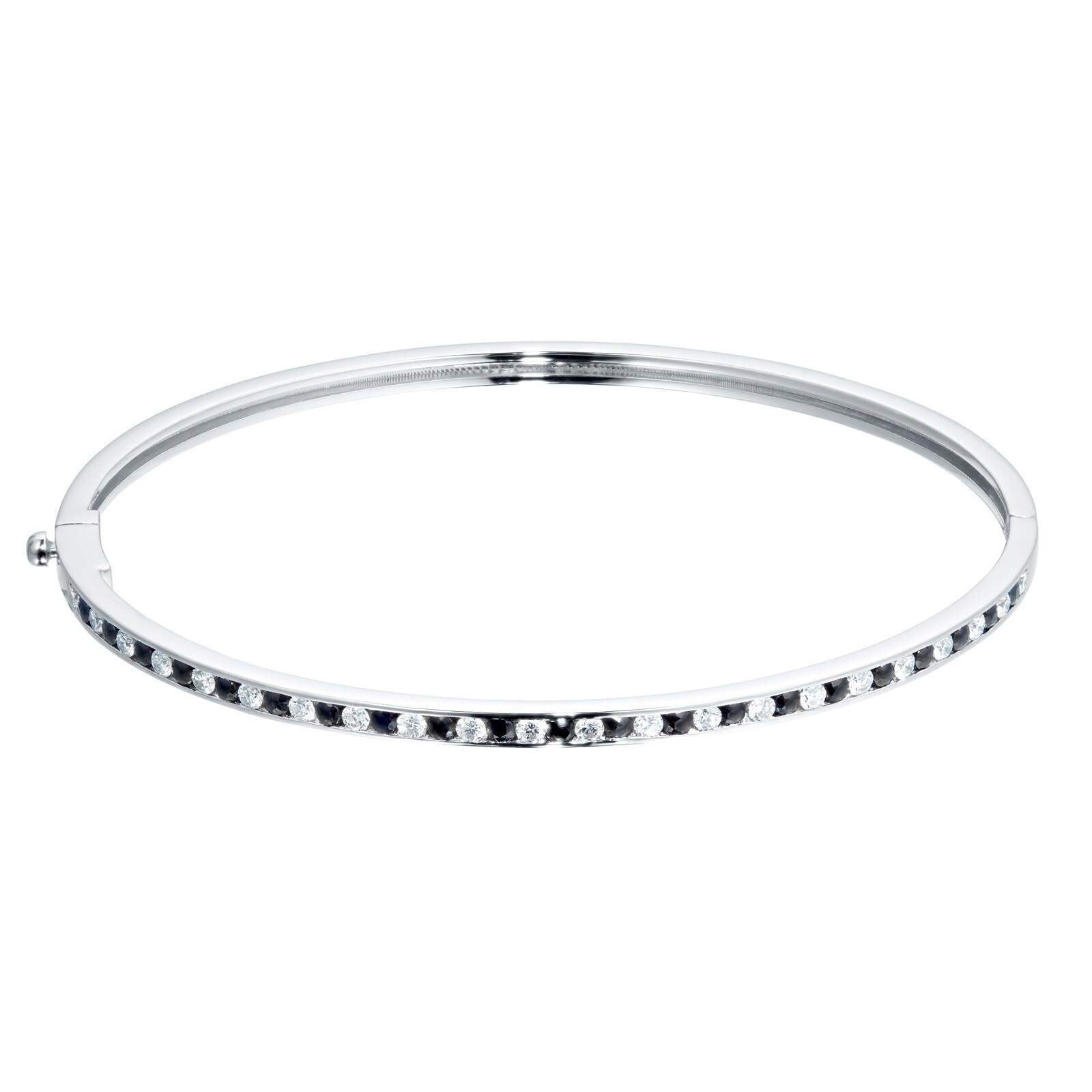 9ct White Gold Sapphire and Diamond 0.55cttw Bangle