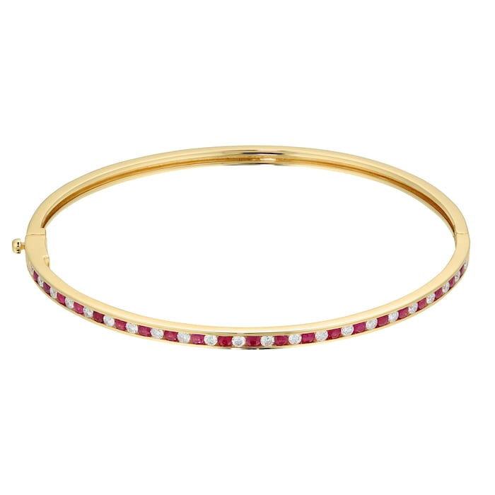 By Request 9ct Yellow Gold Ruby and Diamond 0.55cttw Bangle