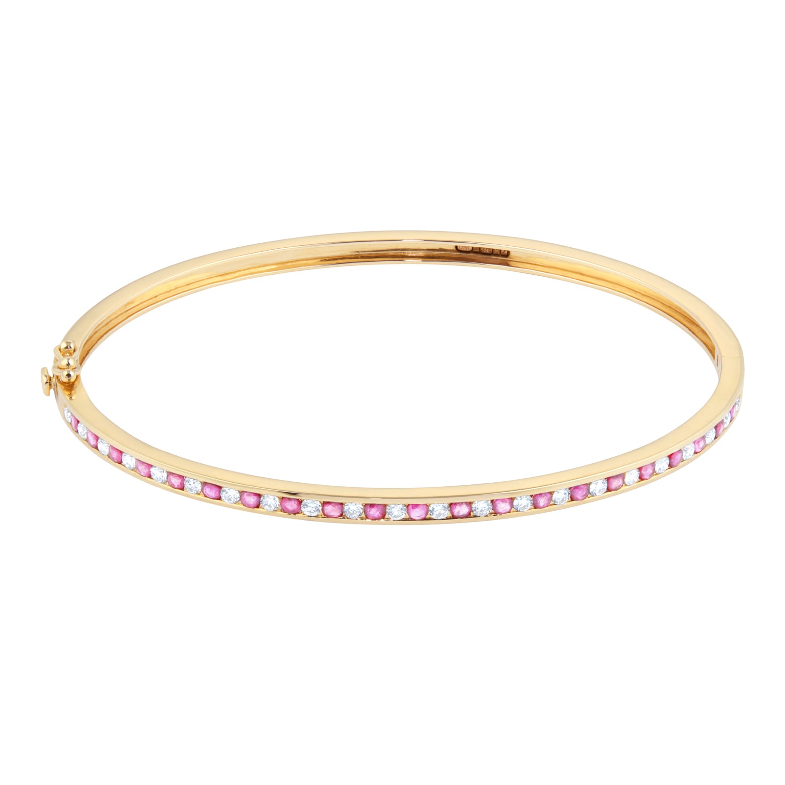 By Request 9ct Yellow Gold Ruby and Diamond 0.55cttw Bangle