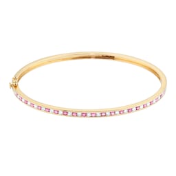 37893119 - 9ct Yellow Gold Ruby and Diamond 0.55cttw Bangle