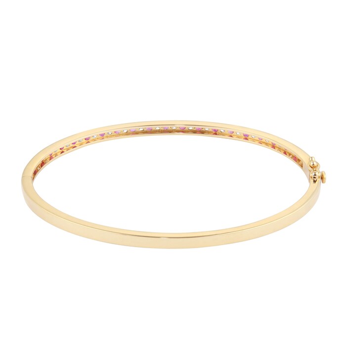 By Request 9ct Yellow Gold Ruby and Diamond 0.55cttw Bangle