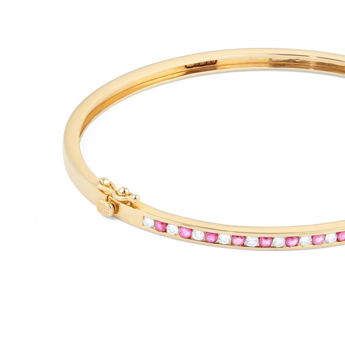 By Request 9ct Yellow Gold Ruby and Diamond 0.55cttw Bangle