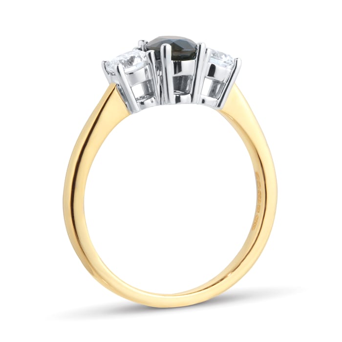 By Request 18ct Yellow And White Gold 3 Stone Sapphire & Diamond Ring