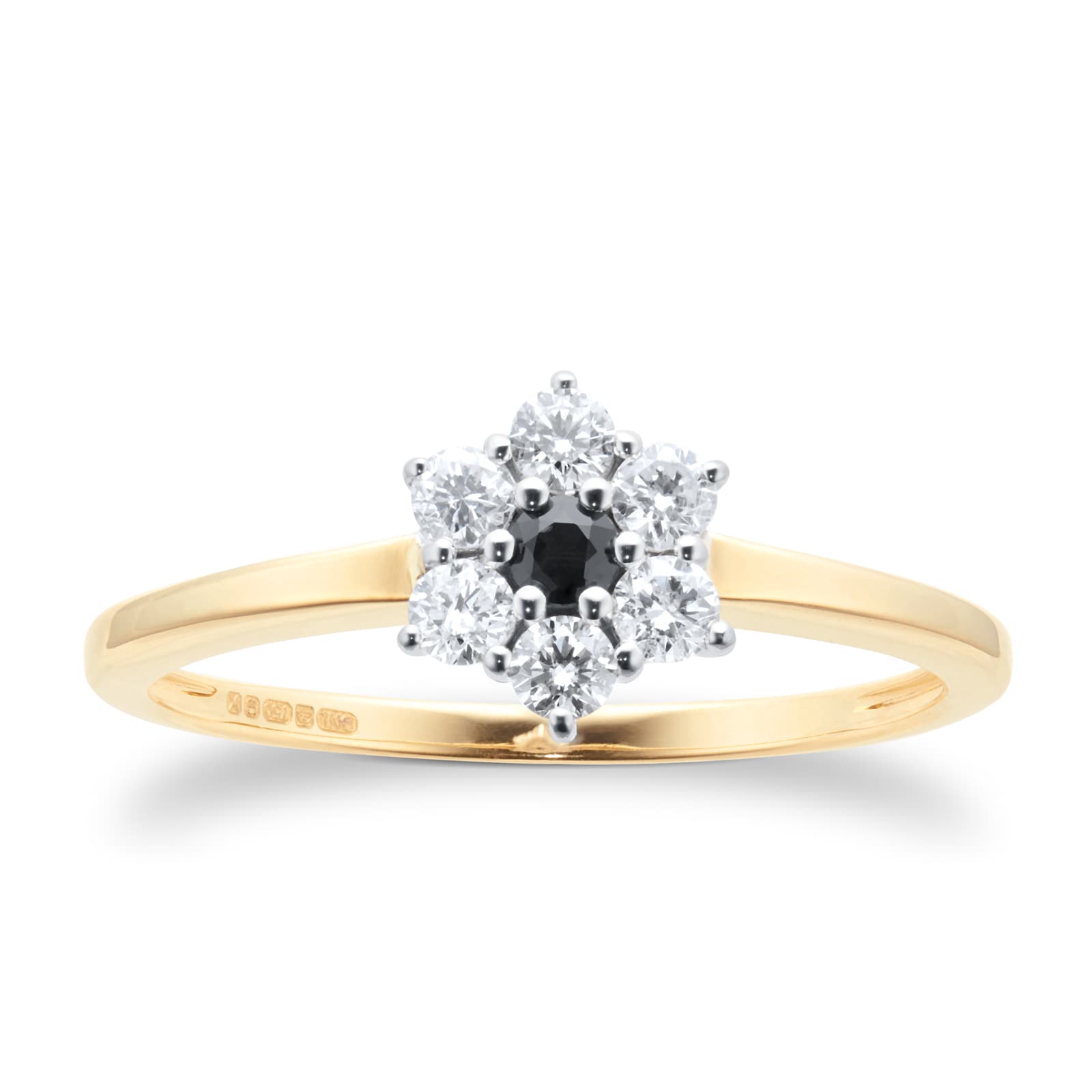 By Request 18ct Yellow & White Gold Sapphire & Diamond Cluster Ring