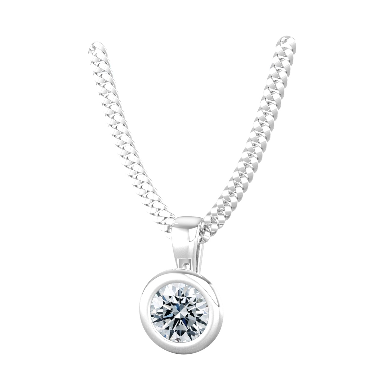By Request 9ct White Gold 0.25ct Diamond Solitaire Pendant & Chain By Request 9ct White Gold 0.25ct Diamond Solitaire Pendant & Chain