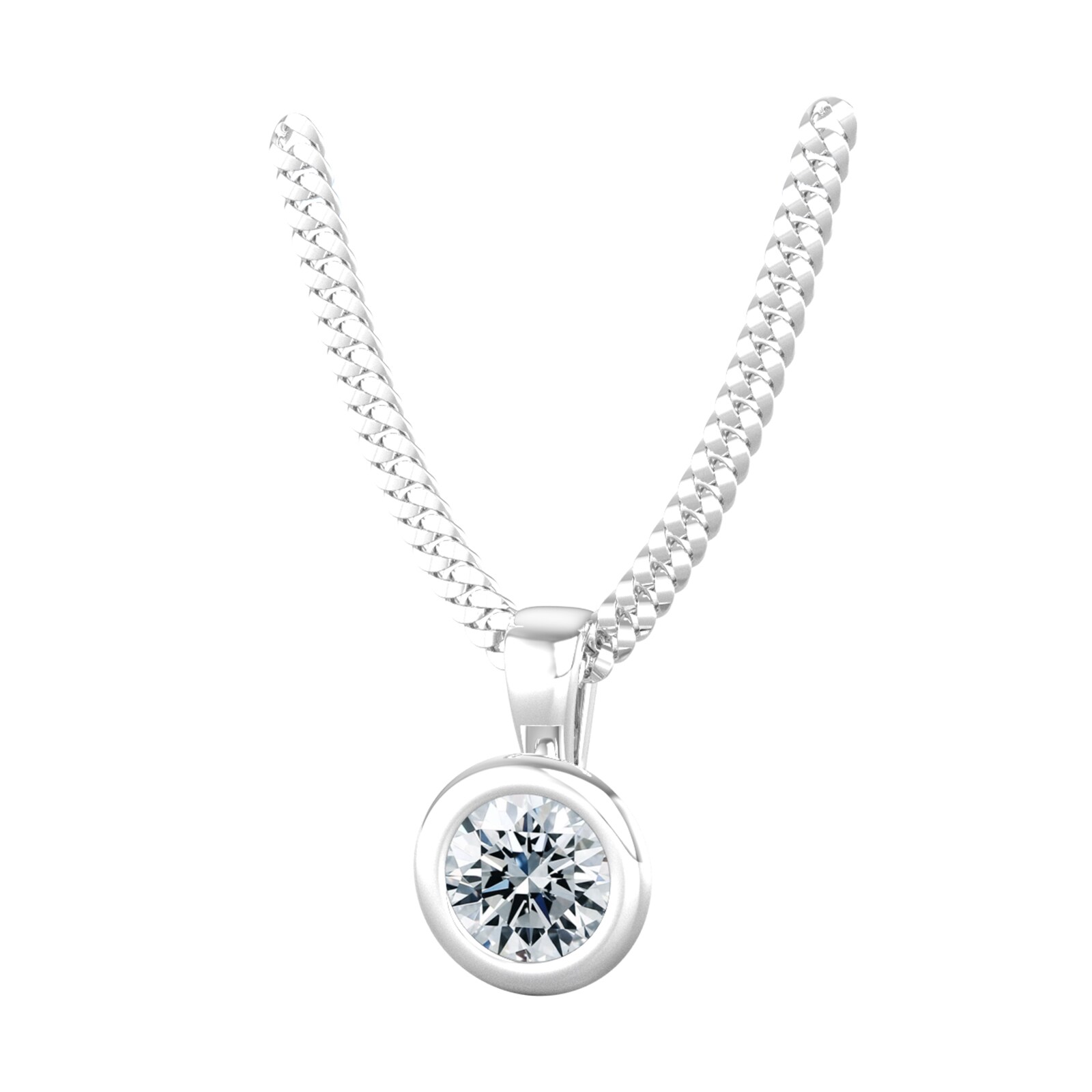 By Request 18ct White Gold 0.25ct Diamond Solitaire Pendant & Chain By Request 18ct White Gold 0.25ct Diamond Solitaire Pendant & Chain