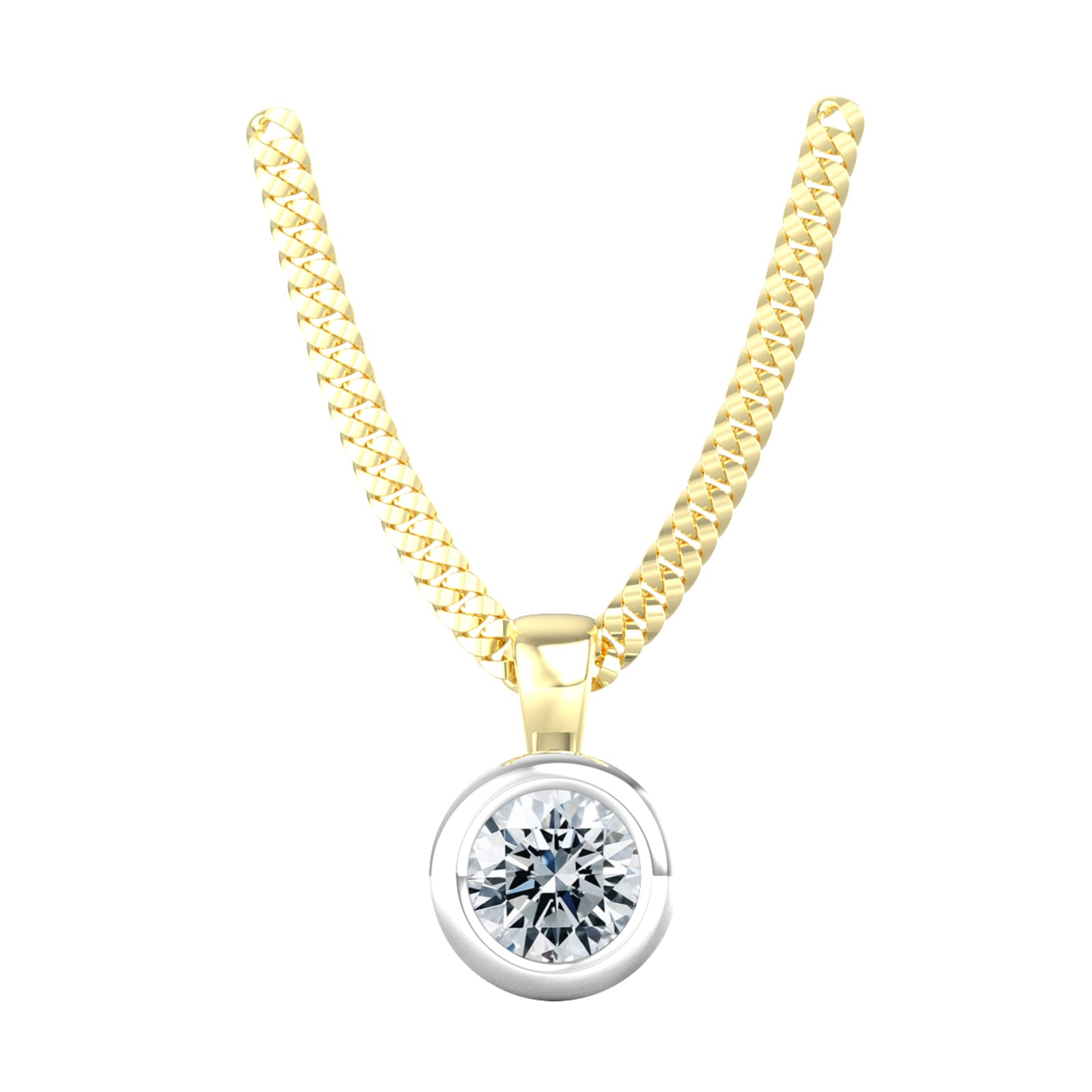 By Request 18ct White & Yellow Gold 0.25ct Diamond Solitaire Pendant & Chain By Request 18ct White & Yellow Gold 0.25ct Diamond Solitaire Pendant & Chain