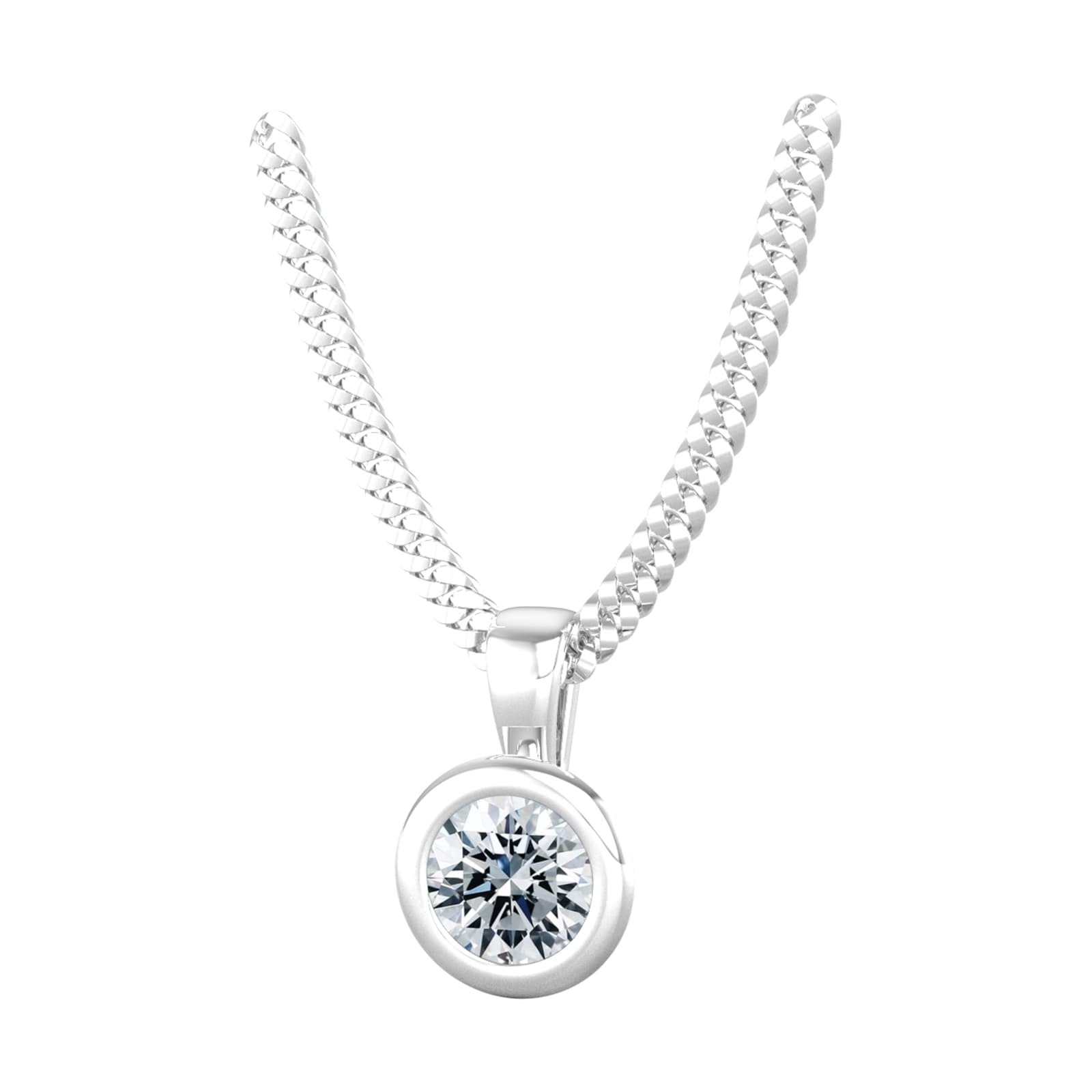 By Request 9ct White Gold 0.33ct Diamond Solitaire Pendant & Chain By Request 9ct White Gold 0.33ct Diamond Solitaire Pendant & Chain