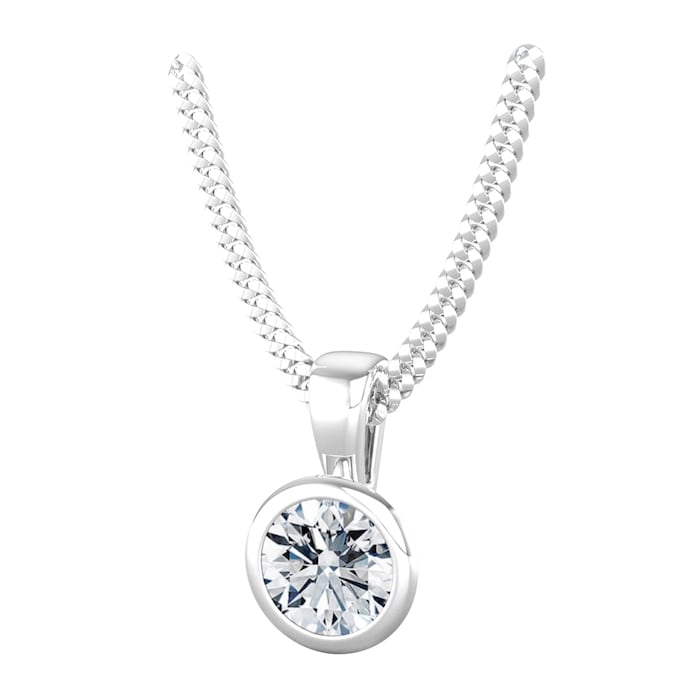 By Request 9ct White Gold 0.60ct Diamond Solitaire Pendant & Chain