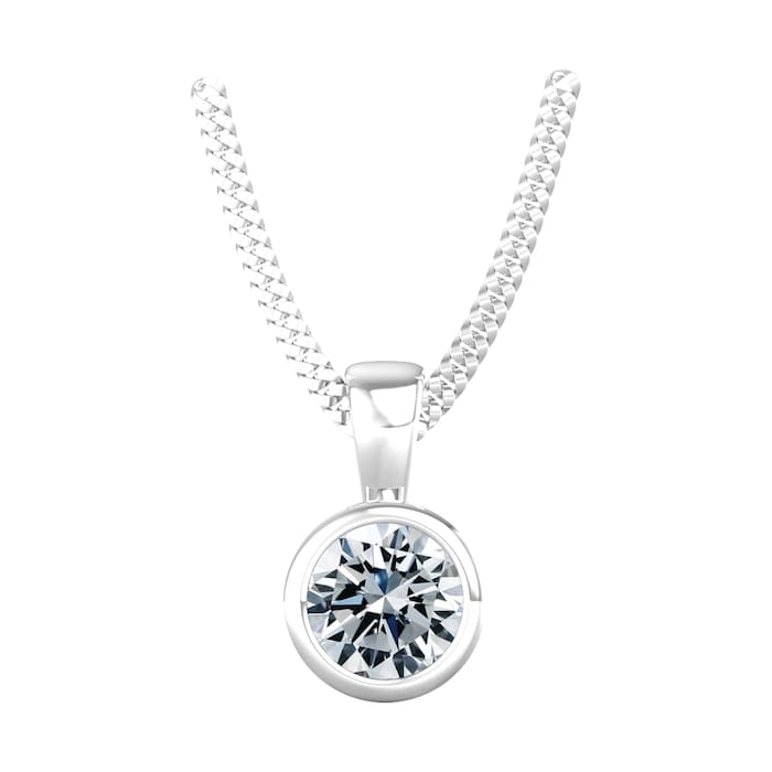 By Request 18ct White Gold 0.75ct Diamond Solitaire Pendant & Chain