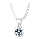 By Request 18ct White Gold 0.75ct Diamond Solitaire Pendant & Chain