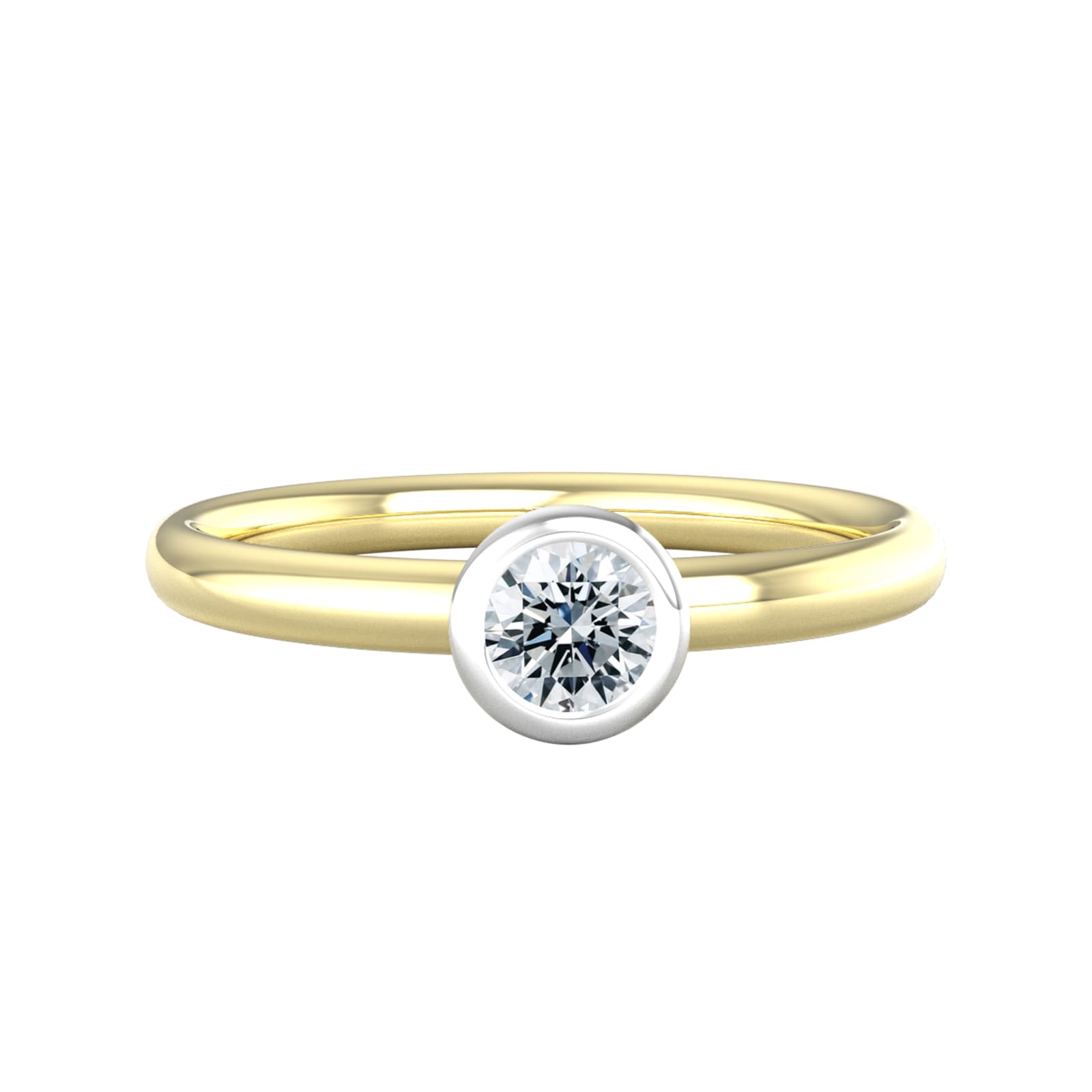 9ct White & Yellow Gold 0.25ct Diamond Ring