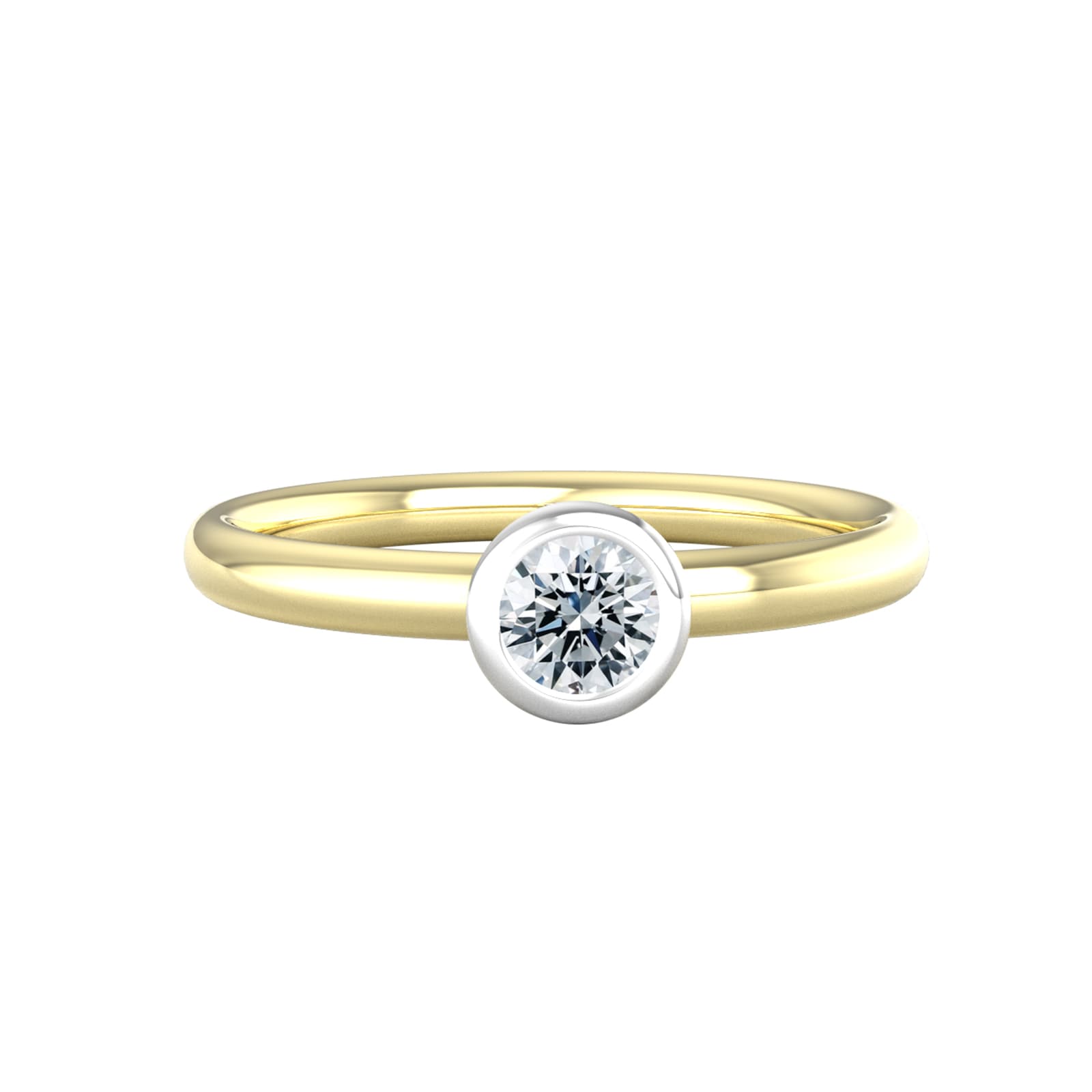 18ct White & Yellow Gold 0.25ct Diamond Ring