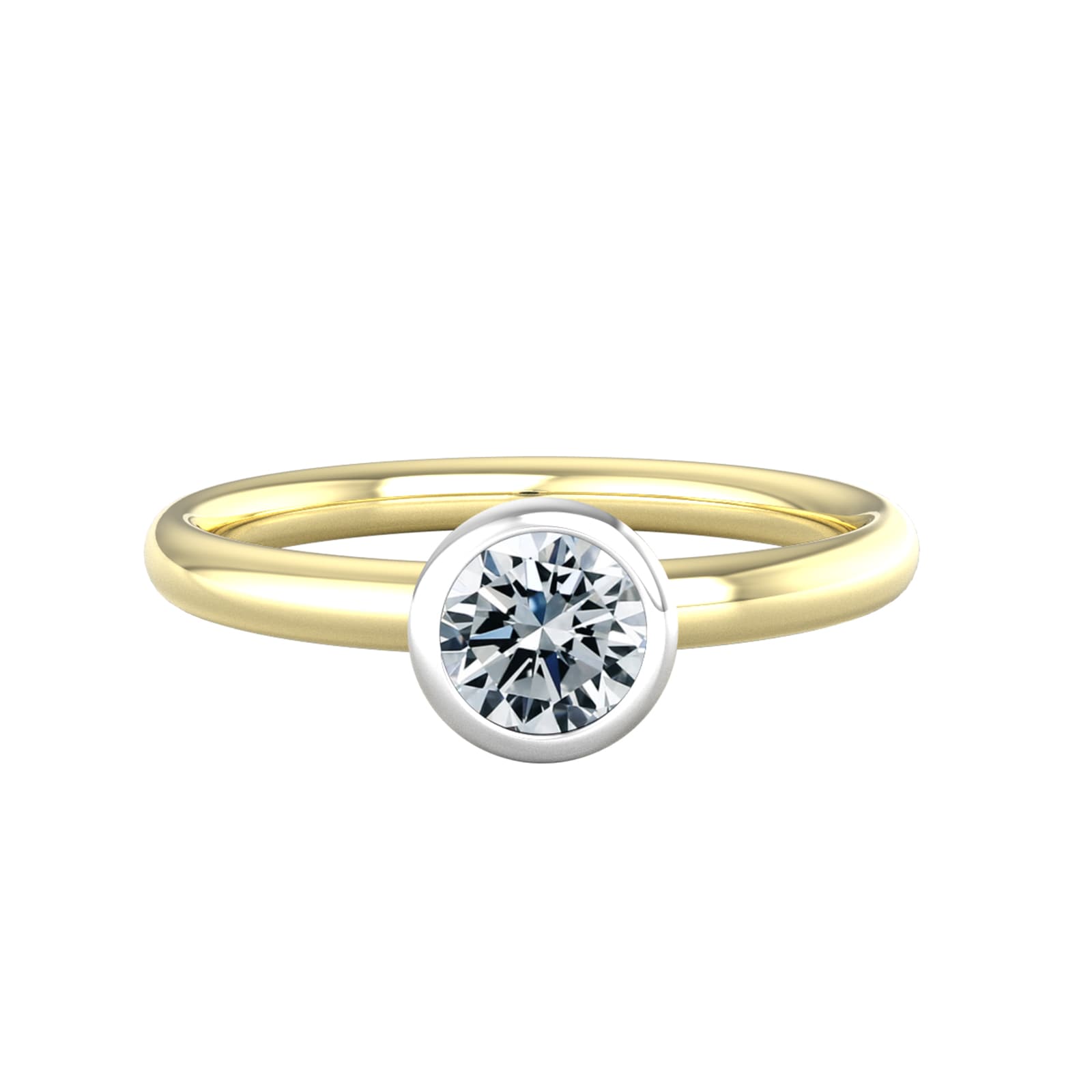 9ct White & Yellow Gold 0.60ct Diamond Ring