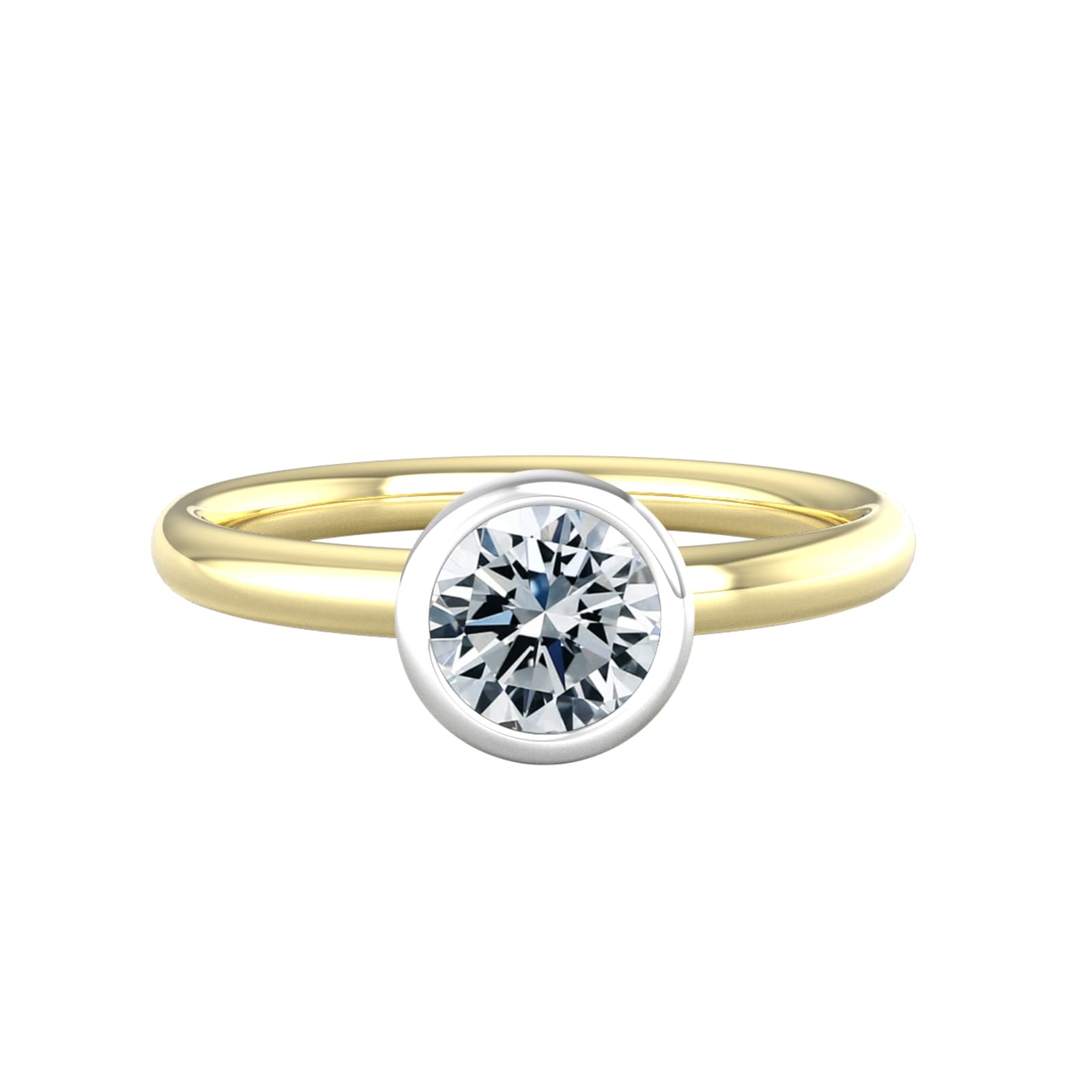 9ct White & Yellow Gold 0.75ct Diamond Ring
