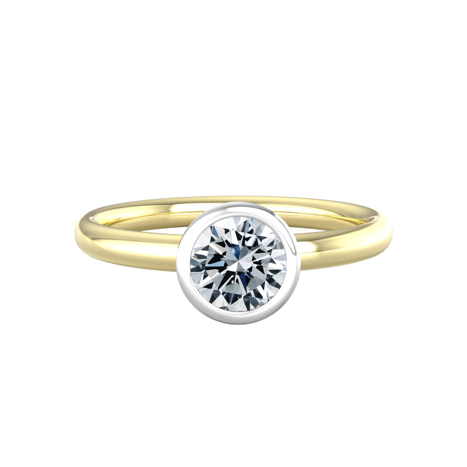 9ct White & Yellow Gold 0.80ct Diamond Ring