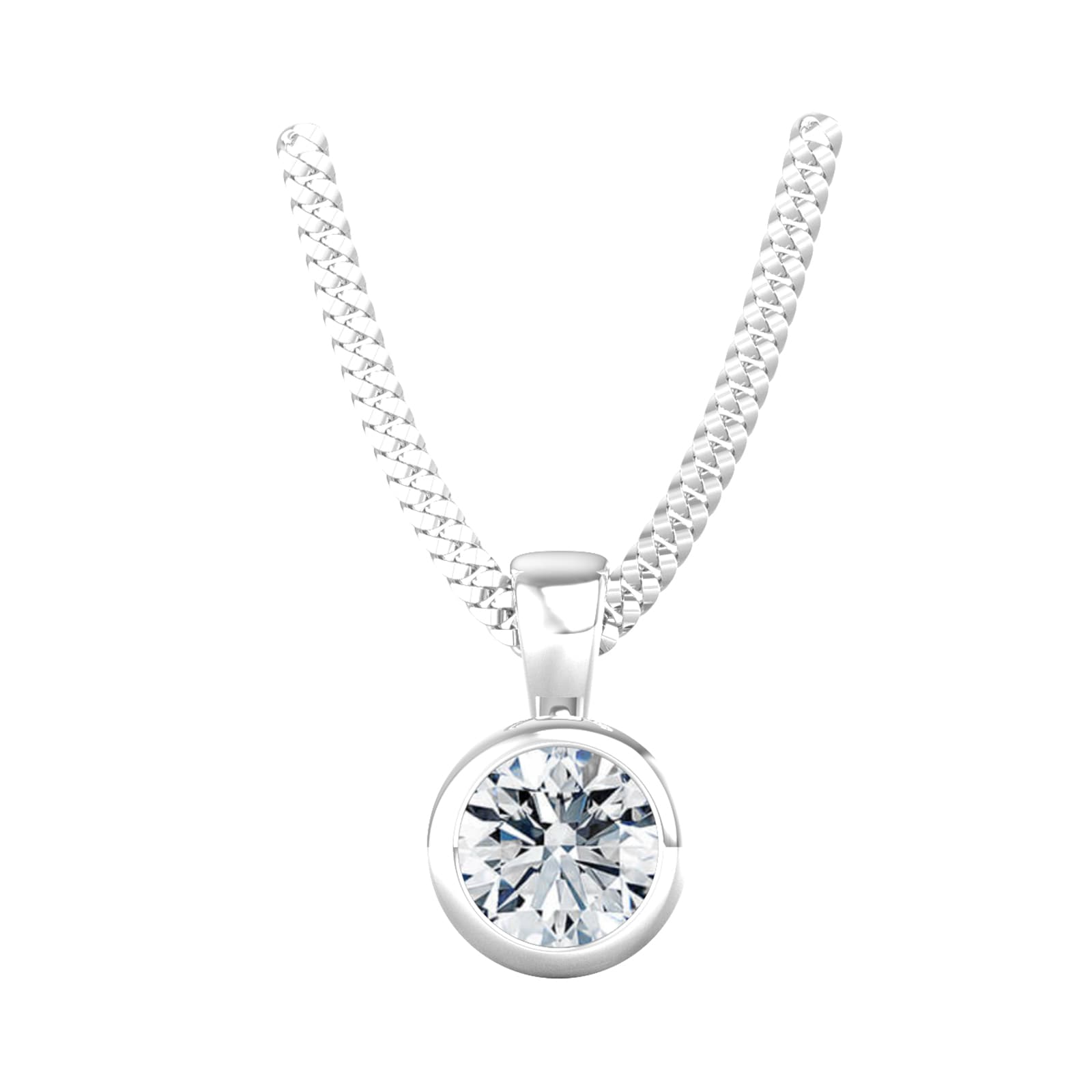 By Request 18ct White Gold 0.50ct Diamond Solitaire Pendant & Chain