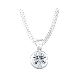 37893274 - 18ct White Gold 0.50ct Diamond Solitaire Pendant & Chain
