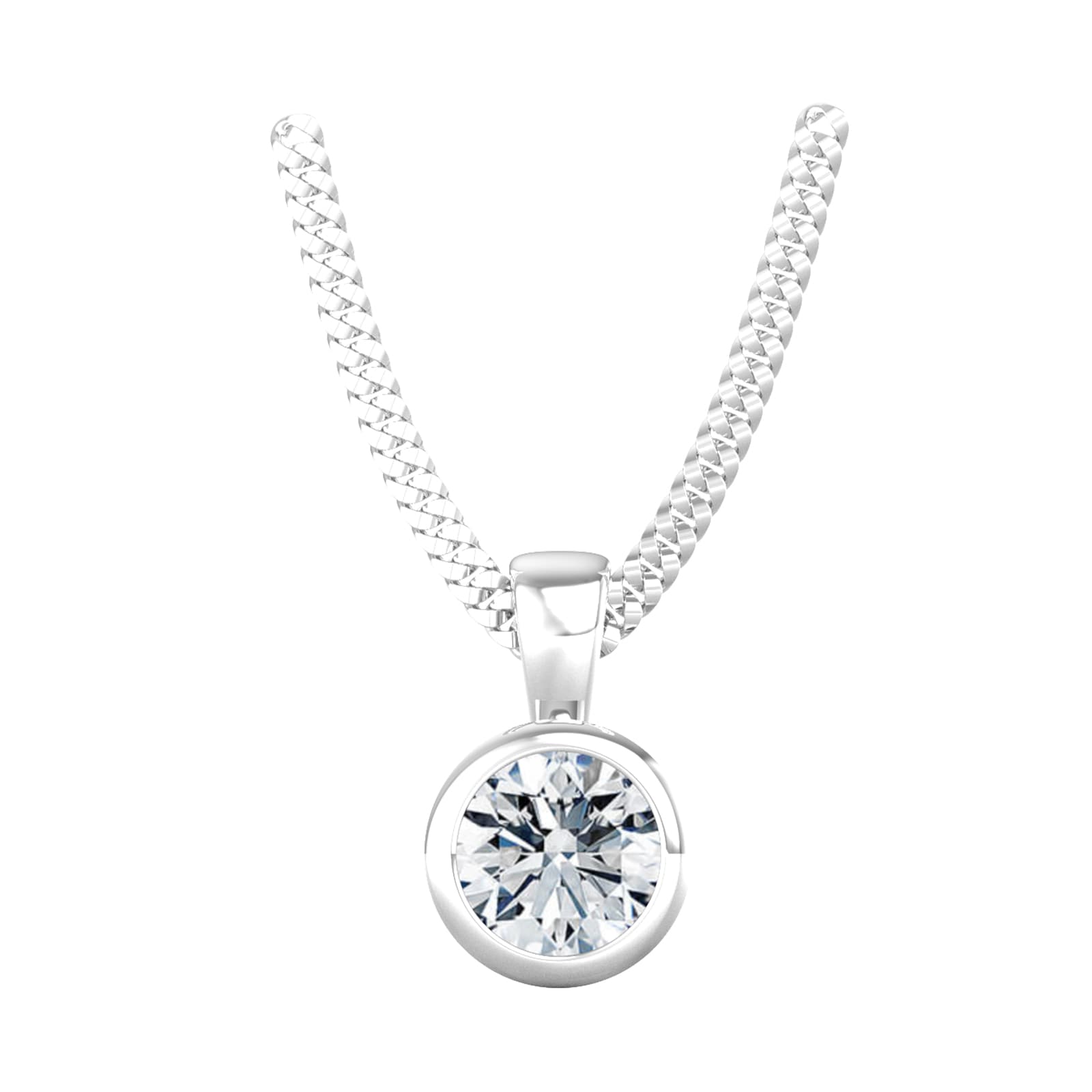 By Request 9ct White Gold 0.33ct Diamond Solitaire Pendant 
Chain