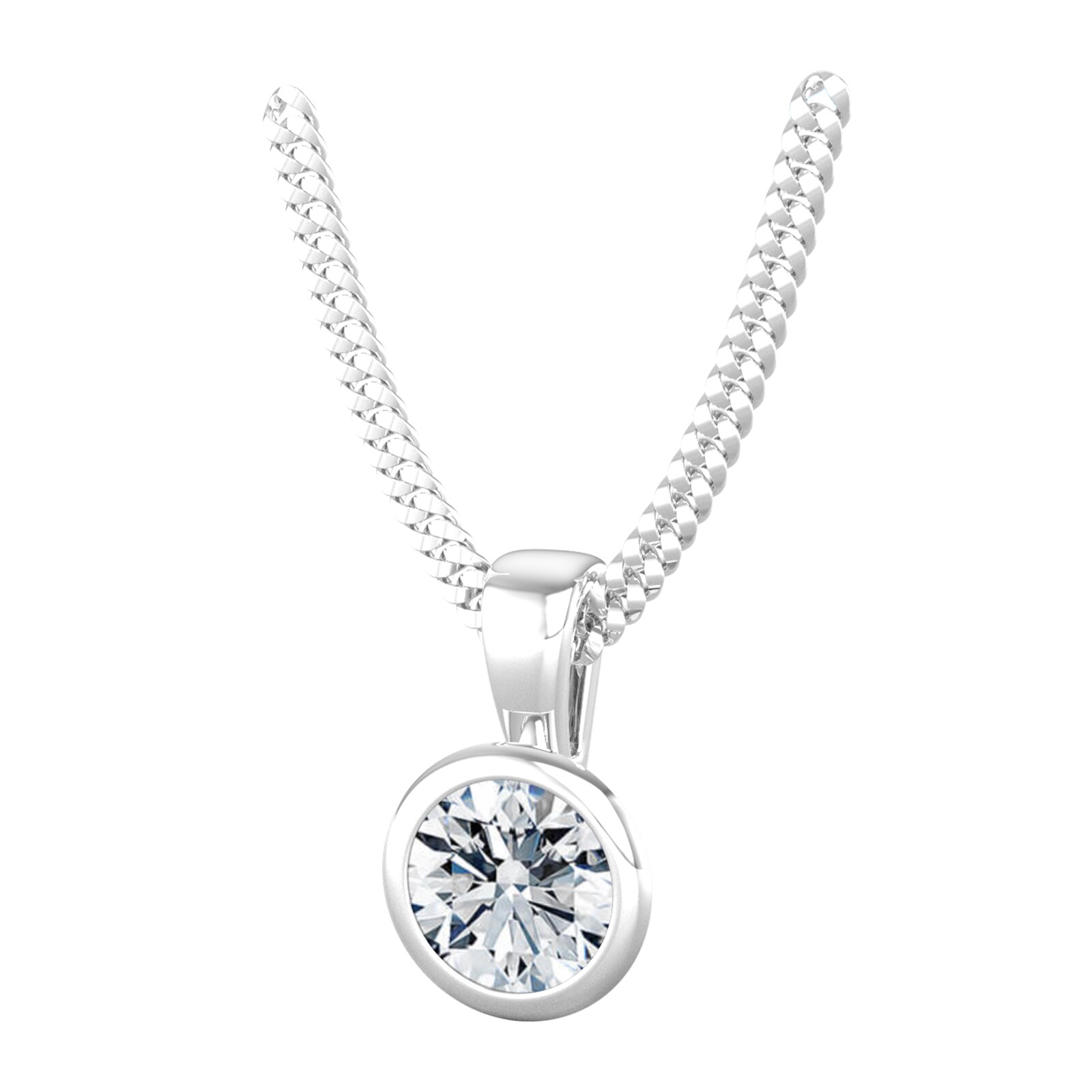 By Request 18ct White Gold 0.60ct Diamond Solitaire Pendant 
Chain