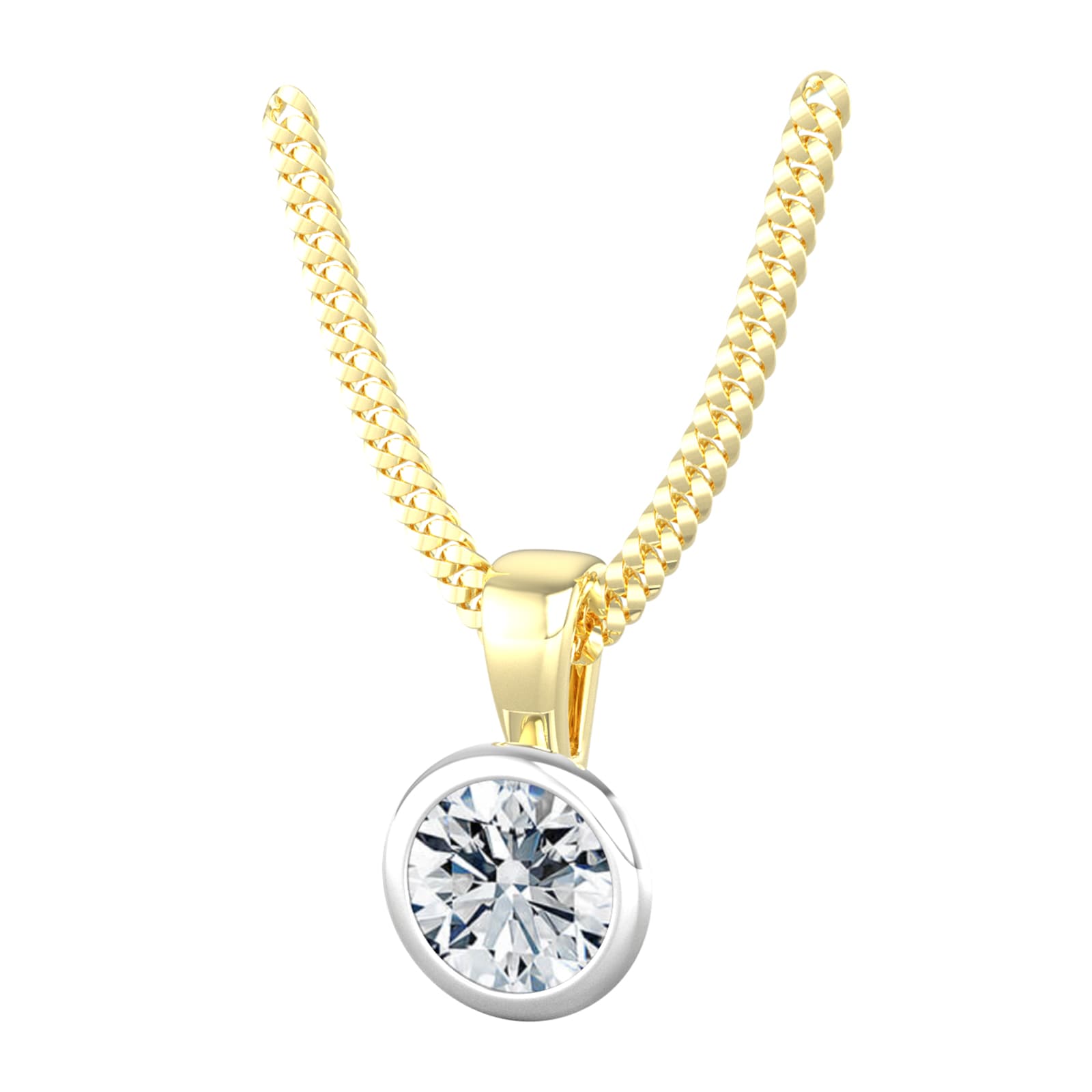 By Request 9ct White 
Yellow Gold 0.33ct Diamond Solitaire Pendant 
Chain