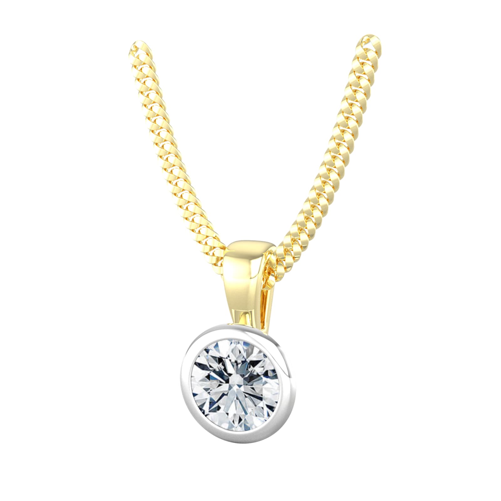 By Request 18ct White 
Yellow Gold 0.33ct Diamond Solitaire Pendant 
Chain