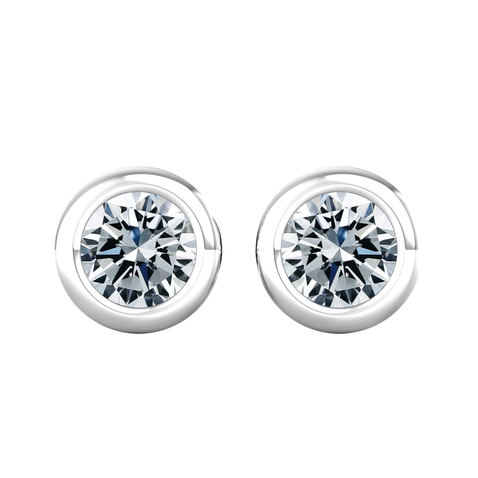 9ct White Gold 1ct Diamond Stud Earrings