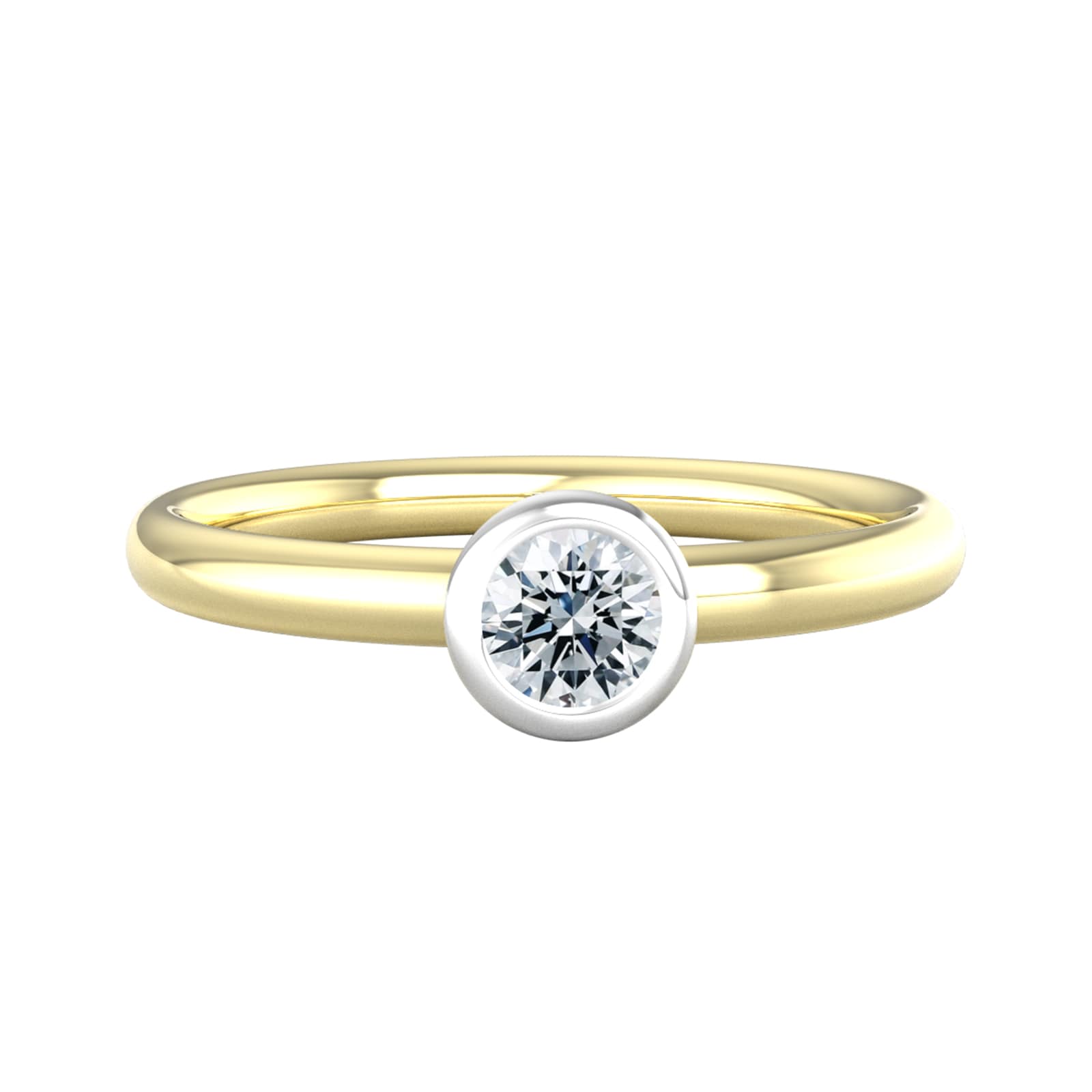 9ct White & Yellow Gold 0.25ct Diamond Ring