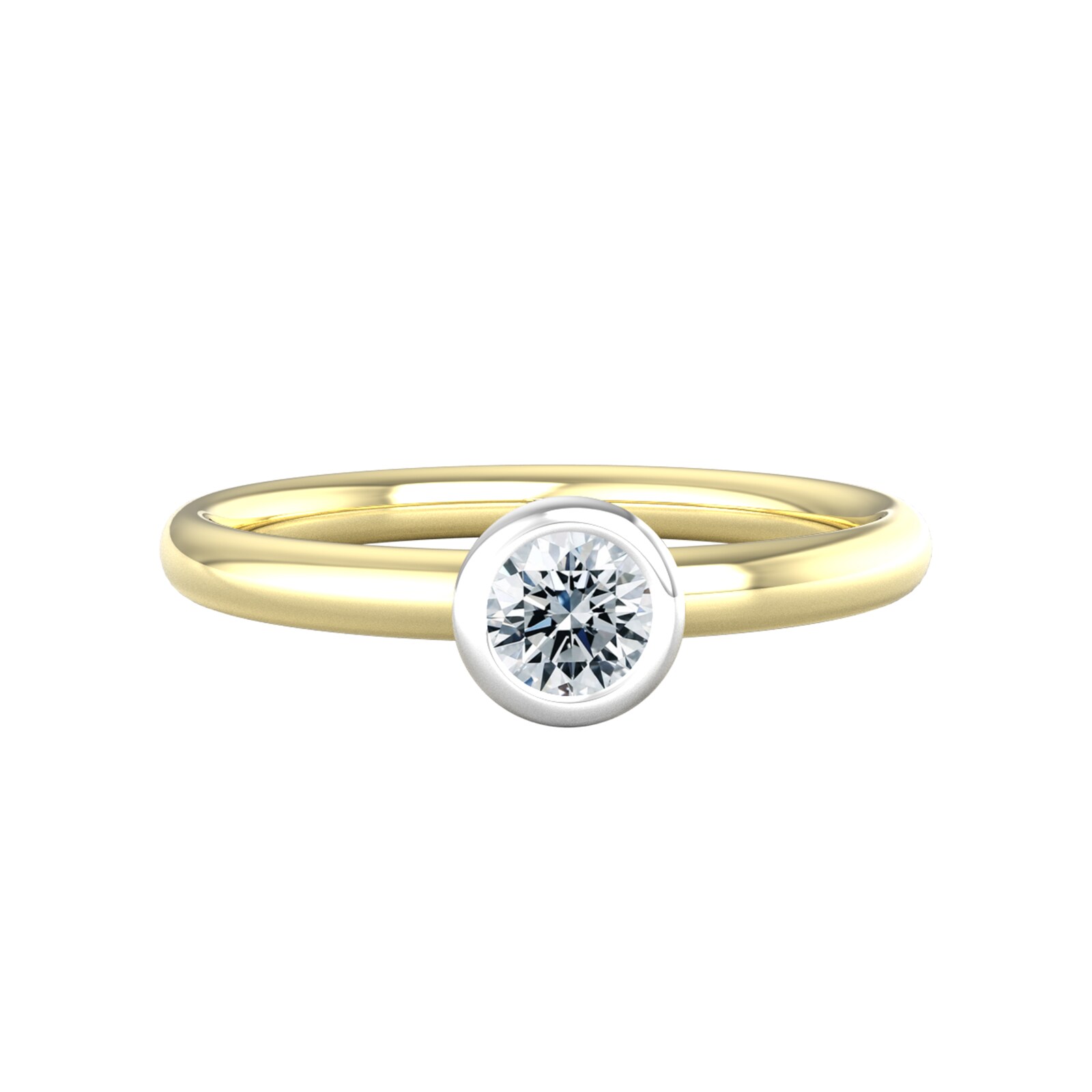 18ct White & Yellow Gold 0.33ct Diamond Ring