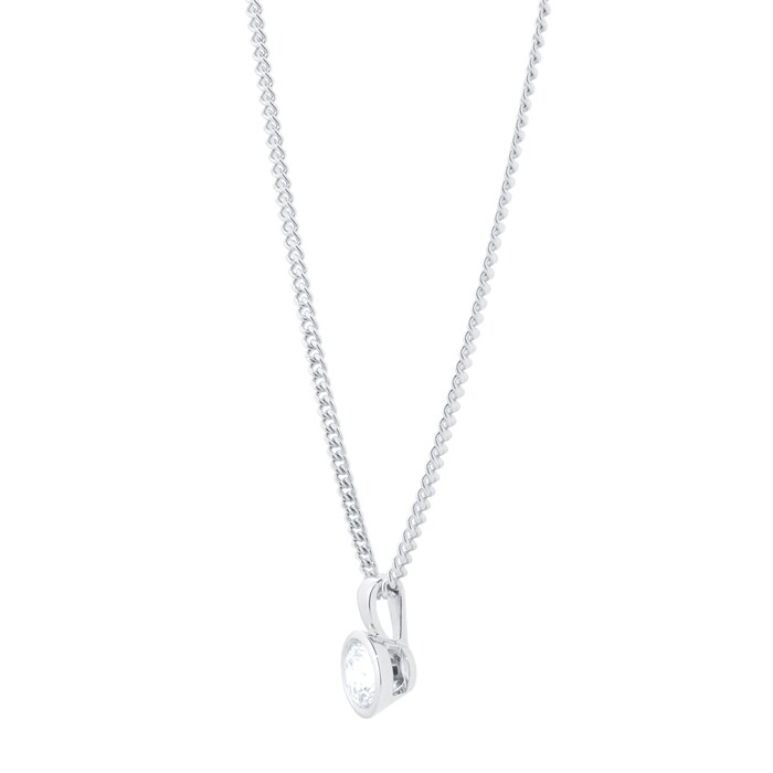 By Request 18ct White Gold 0.40ct Diamond Solitaire Pendant & Chain