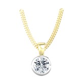 By Request 18ct White &Yellow Gold 0.40ct Diamond Solitaire Pendant & Chain