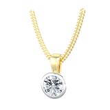 By Request 18ct White &Yellow Gold 0.40ct Diamond Solitaire Pendant & Chain