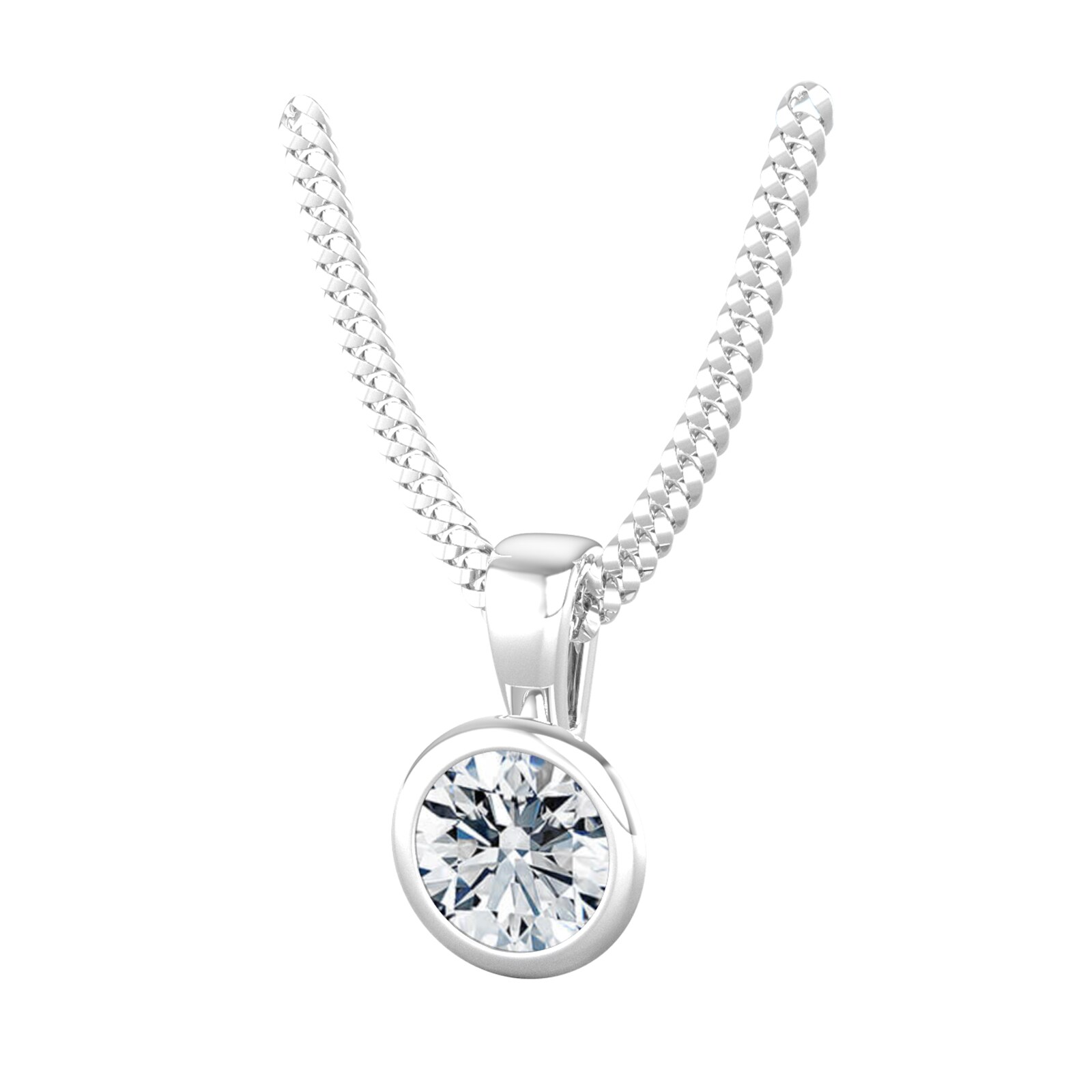 By Request 18ct White Gold 0.60ct Diamond Solitaire Pendant & Chain By Request 18ct White Gold 0.60ct Diamond Solitaire Pendant & Chain