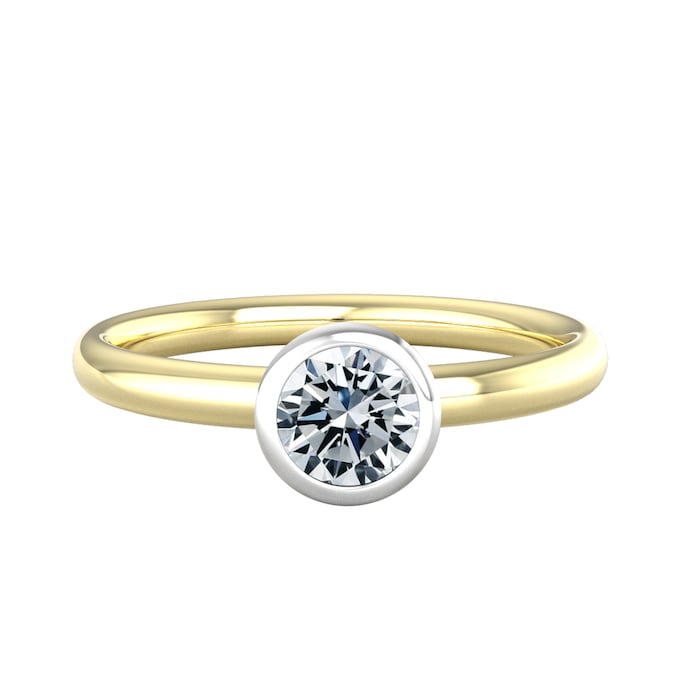By Request 9ct White & Yellow Gold 0.40ct Diamond Ring - Ring Size Z