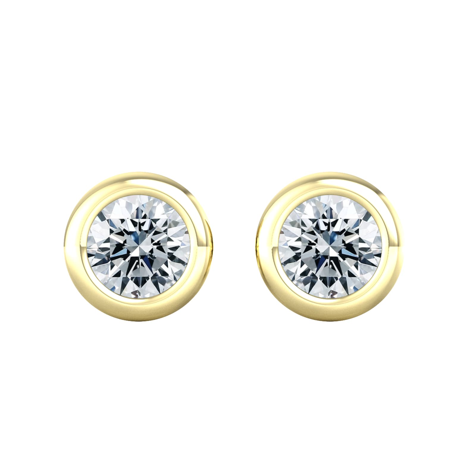 18ct Yellow Gold 060ct Diamond Stud Earrings