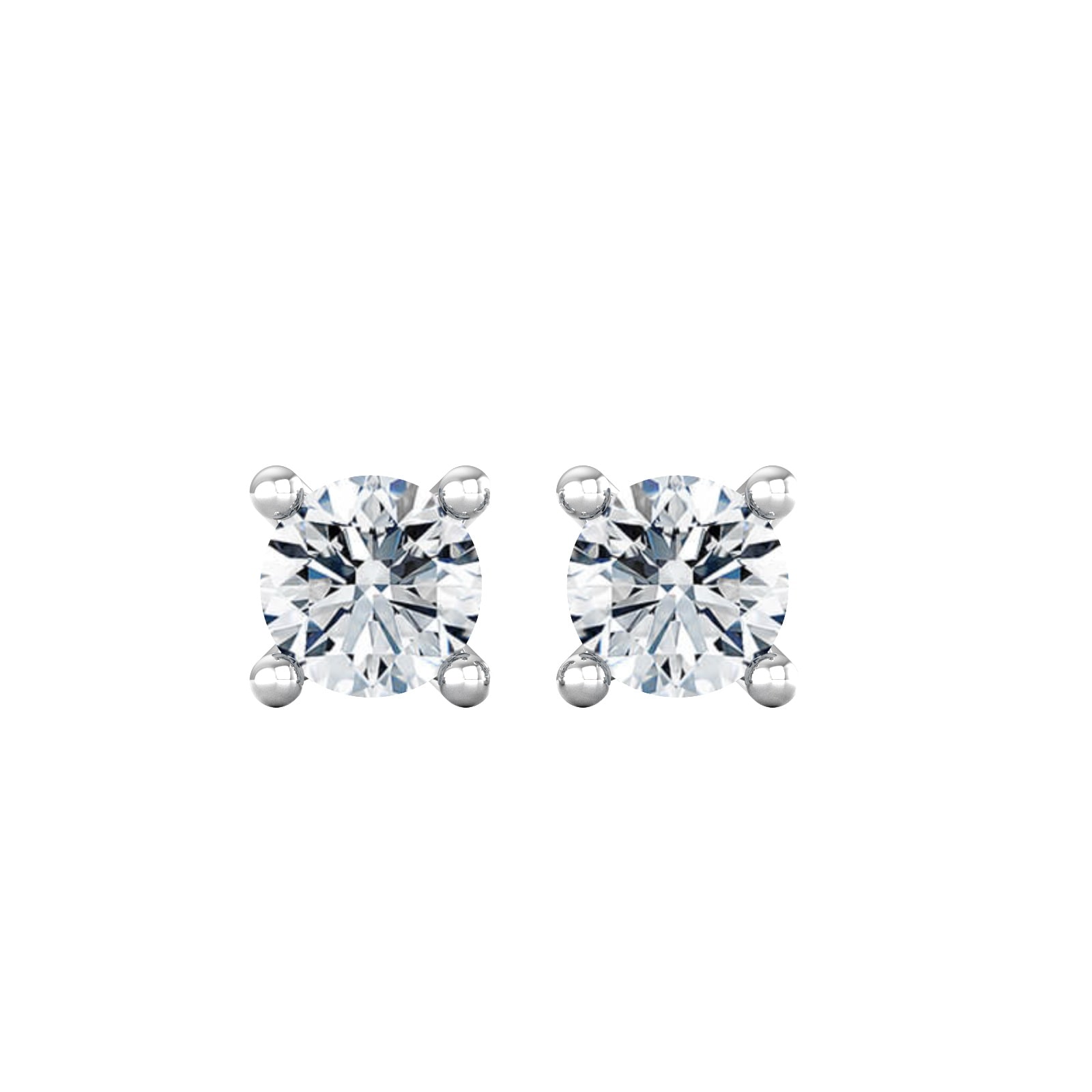 18ct White Gold 0.60ct 4 Claw Diamond Stud Earrings
