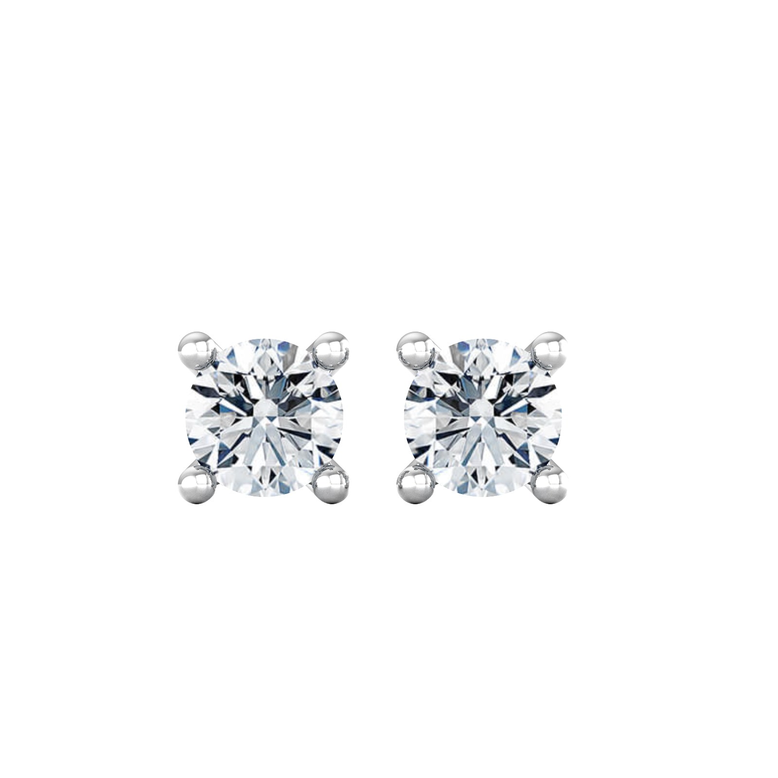 By Request 18ct White Gold 0.60ct 4 Claw Diamond Stud Earrings