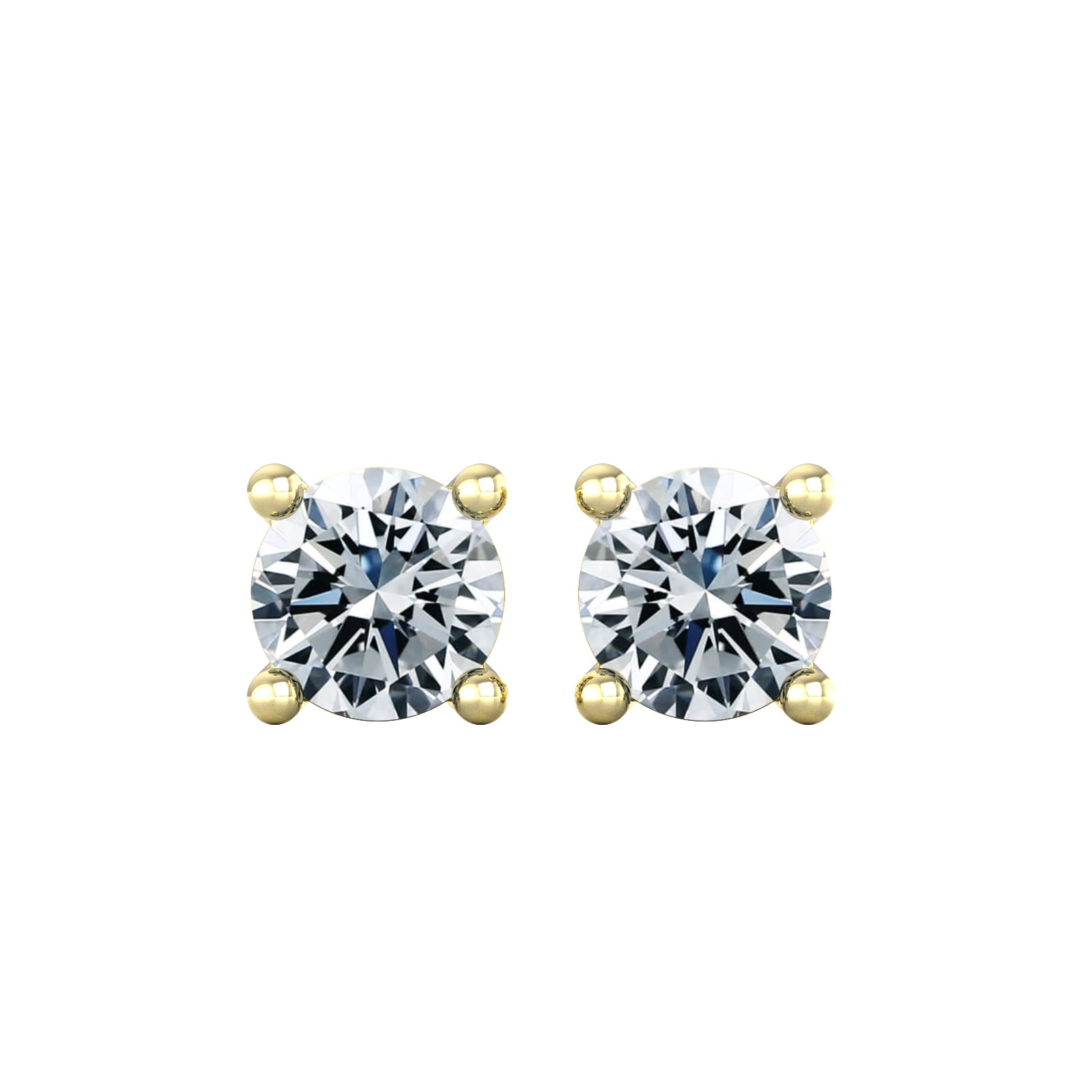 9ct Yellow Gold 0.75cttw Solitaire Diamond Stud Earrings