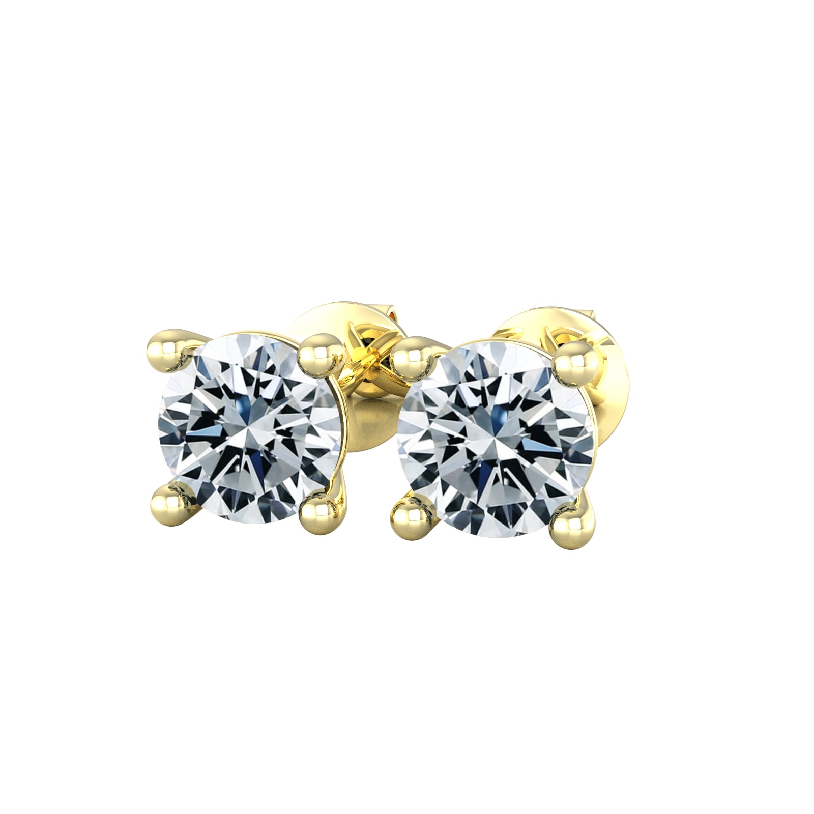 By Request 9ct Yellow Gold 0.75cttw Solitaire Diamond Stud Earrings