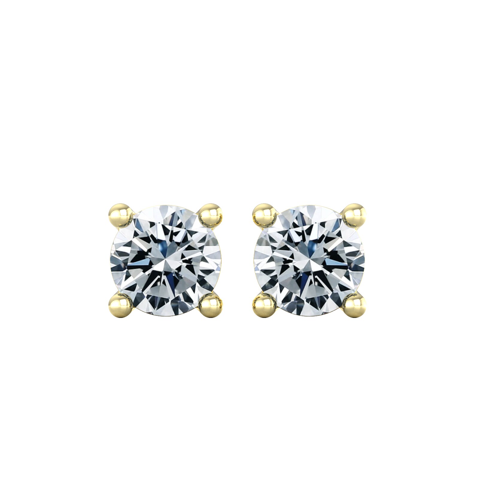 9ct Yellow Gold 0.80cttw Solitaire Diamond Stud Earrings