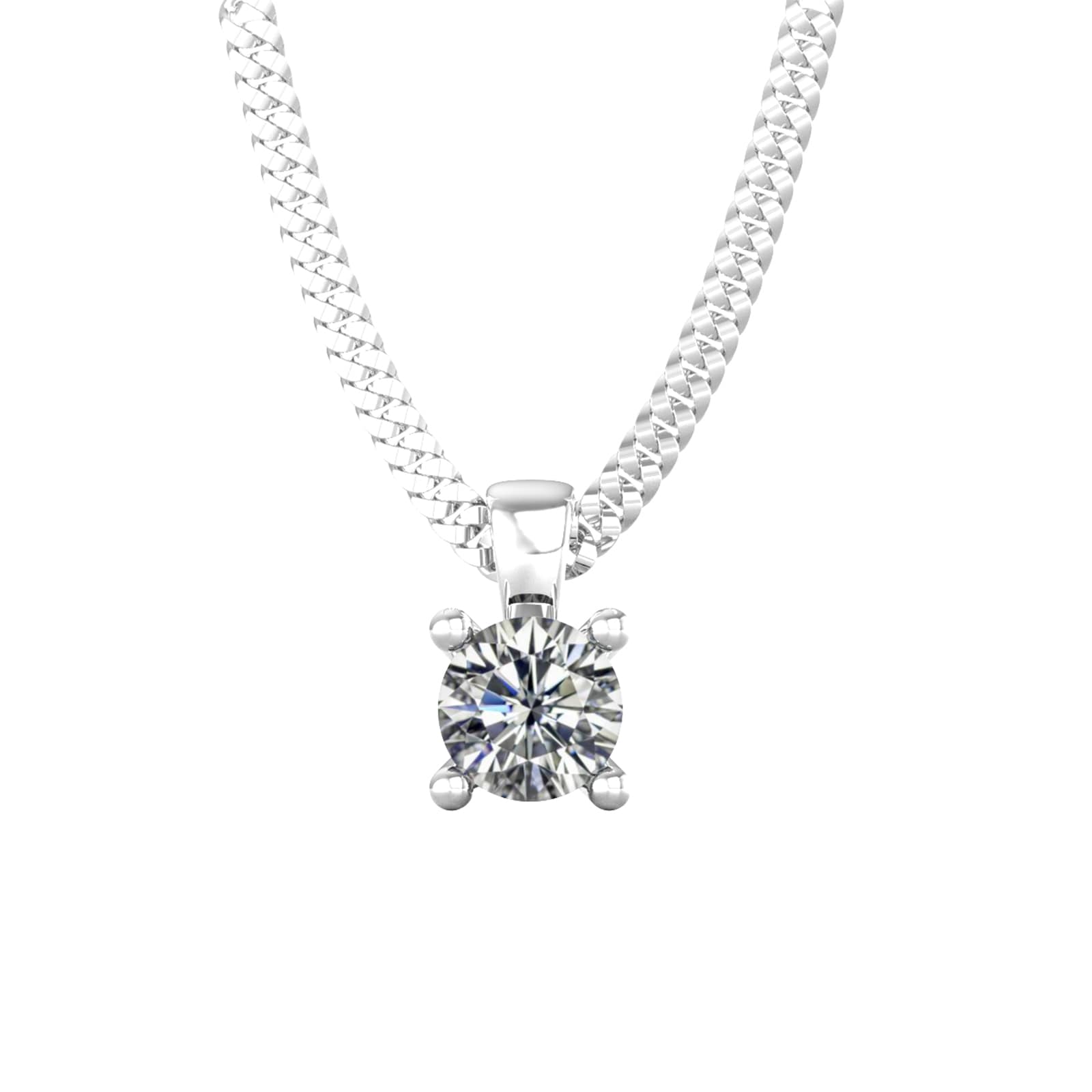 By Request 9ct White Gold 0.33ct Solitaire Diamond Pendant