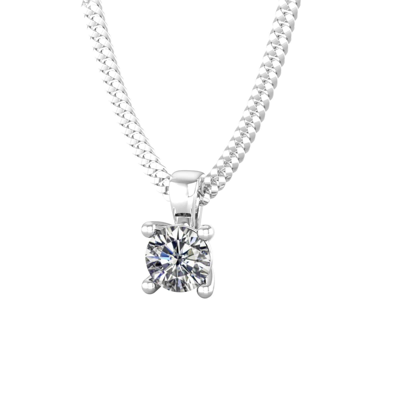 By Request 9ct White Gold 0.33ct Solitaire Diamond Pendant